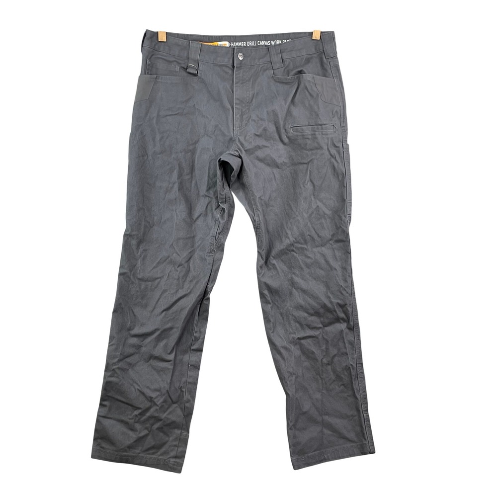 Noble Outfitters Hammer Drill Work Pants Men 38x30 Gray FullFlexx Canvas Utility